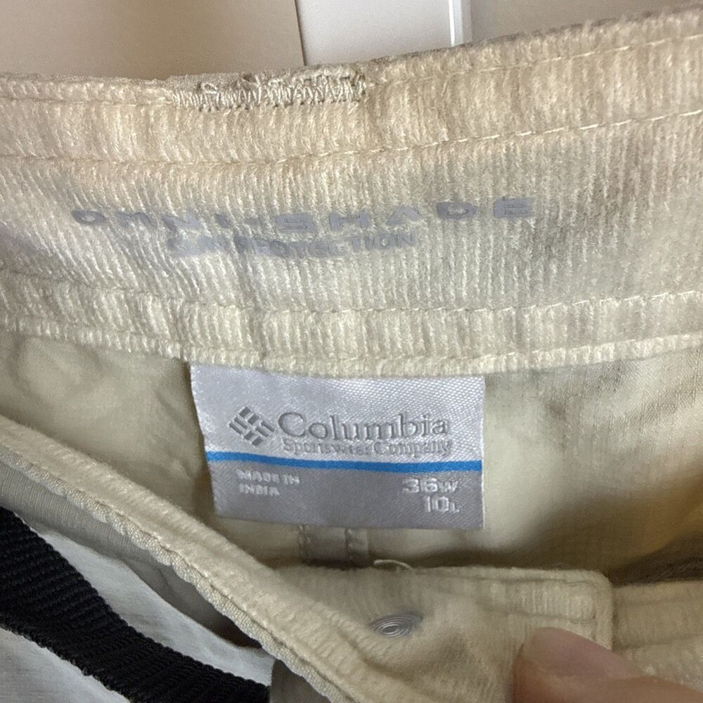 Columbia Men's Tan Cargo Shorts Omni Shade Sun Protection Size 36W 10L Belted - Picture 4 of 5